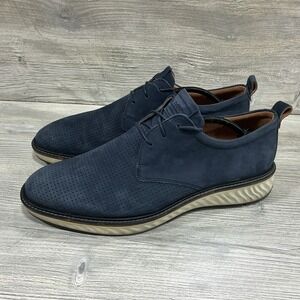 Ecco ST1 Hybrid Shoes Mens 11-11.5 / 45 Blue Suede Leather Oxford Casual Comfort